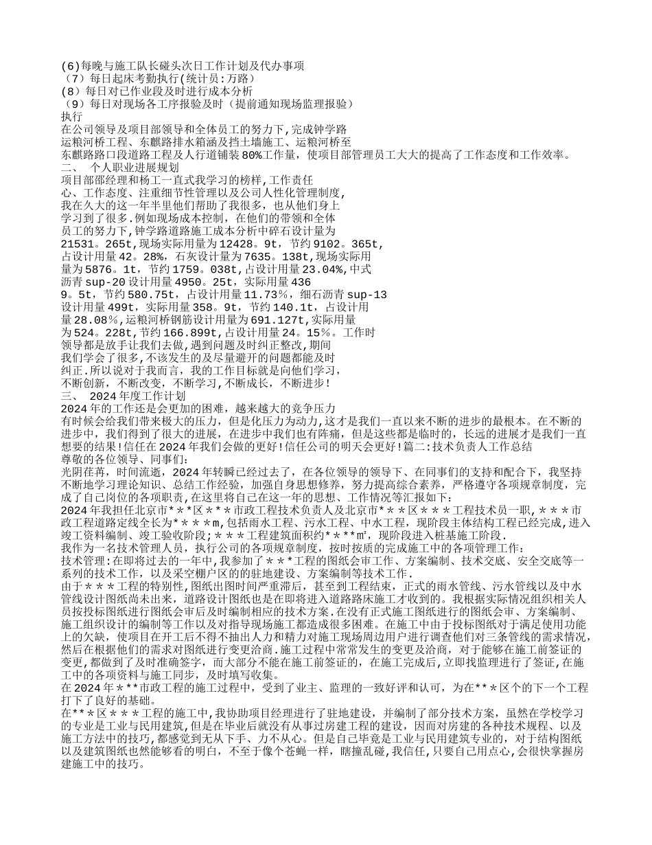 技术负责人工作总结_第2页