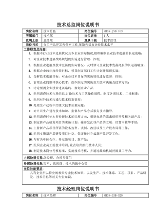 技术部人员岗位职责
