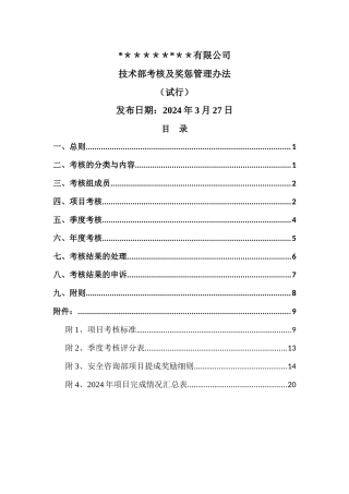 技术部考核及奖惩管理办法