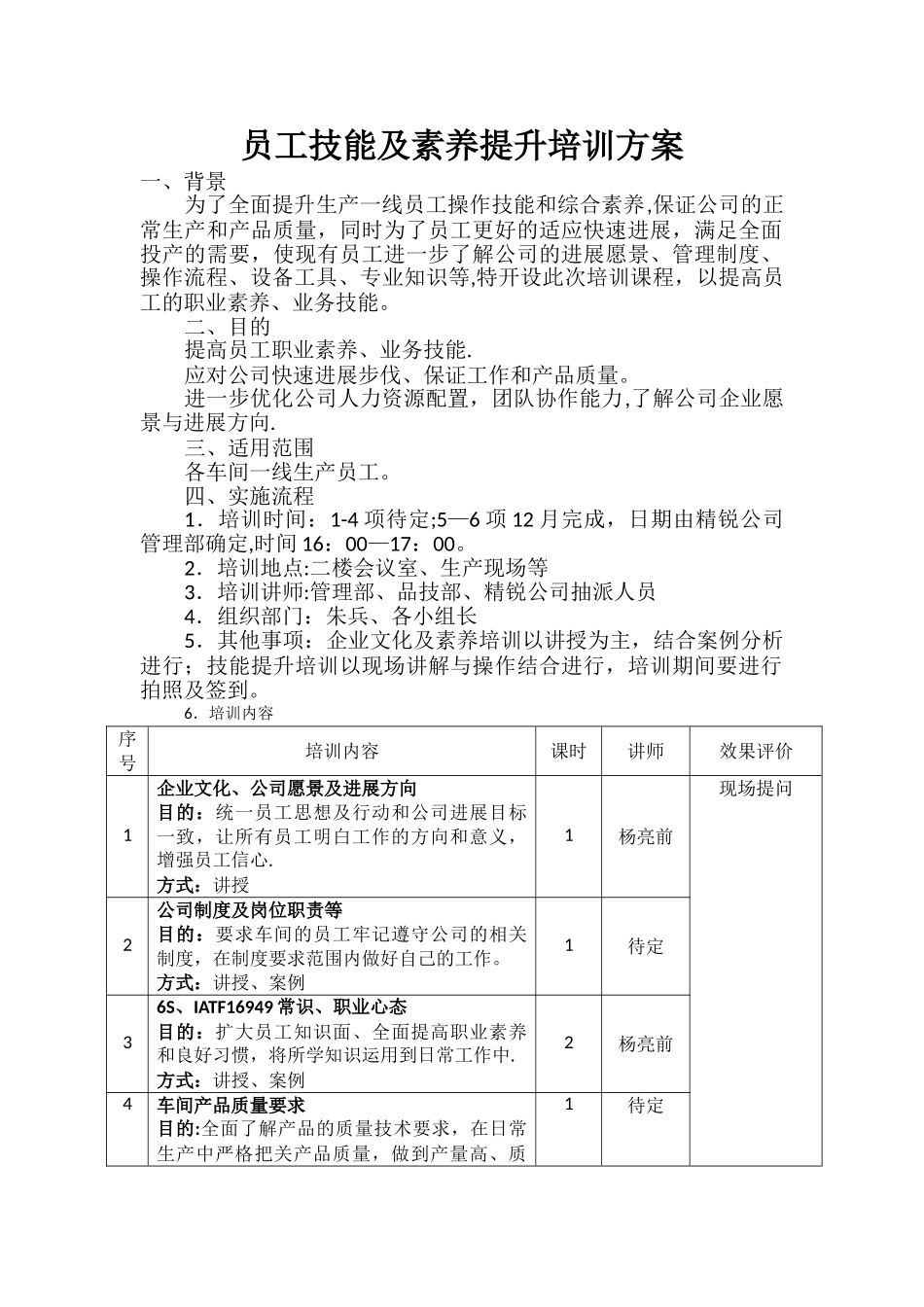 技能培训方案_第1页