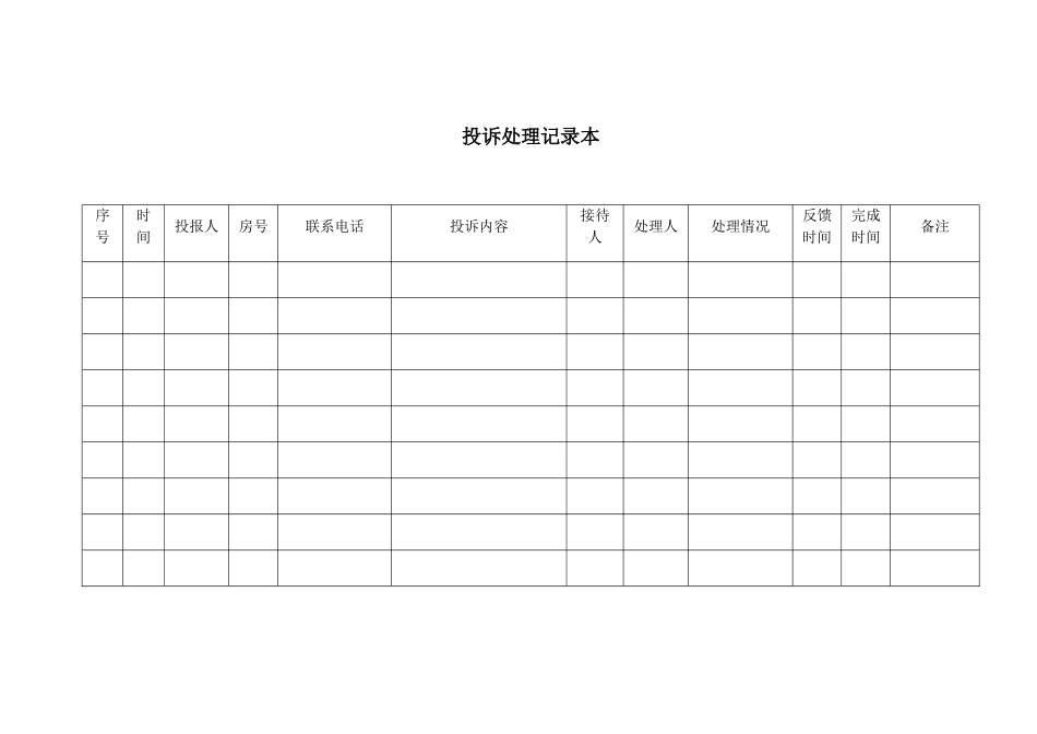 投诉处理记录表_第1页