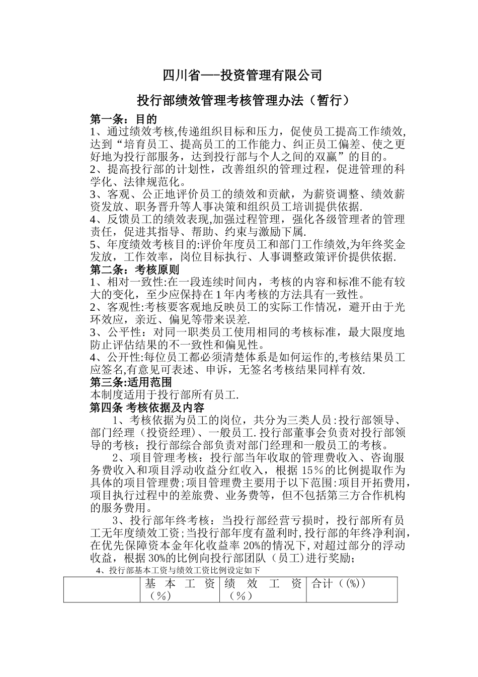 投资绩效管理办法_第1页