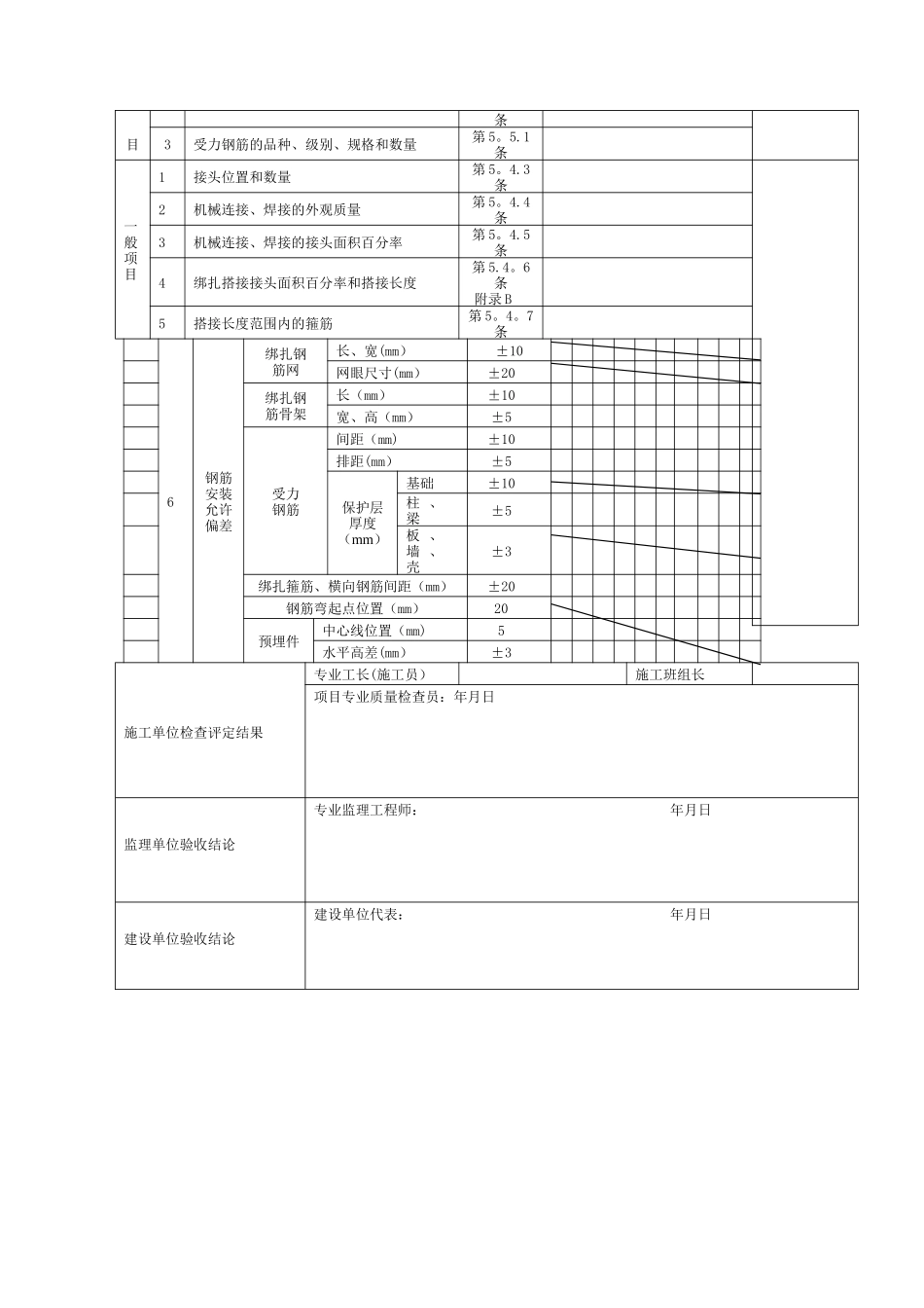 抗滑桩钢筋工程检验批质量验收记录表_第3页