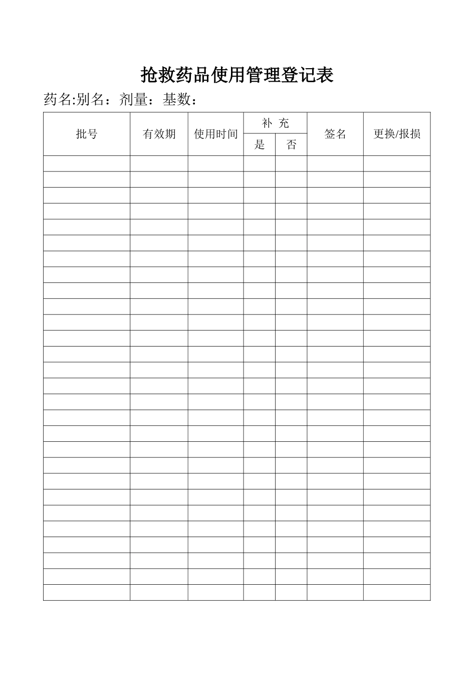 抢救车药品使用管理登记本_第2页