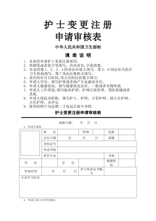 护士变更执业注册申请审核表[1]