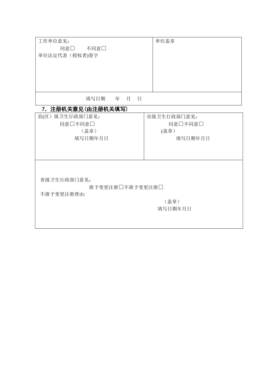 护士变更申请表_第3页