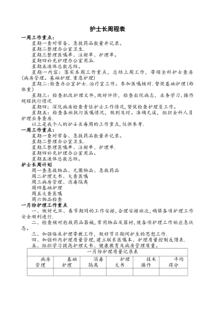 护士长周程表
