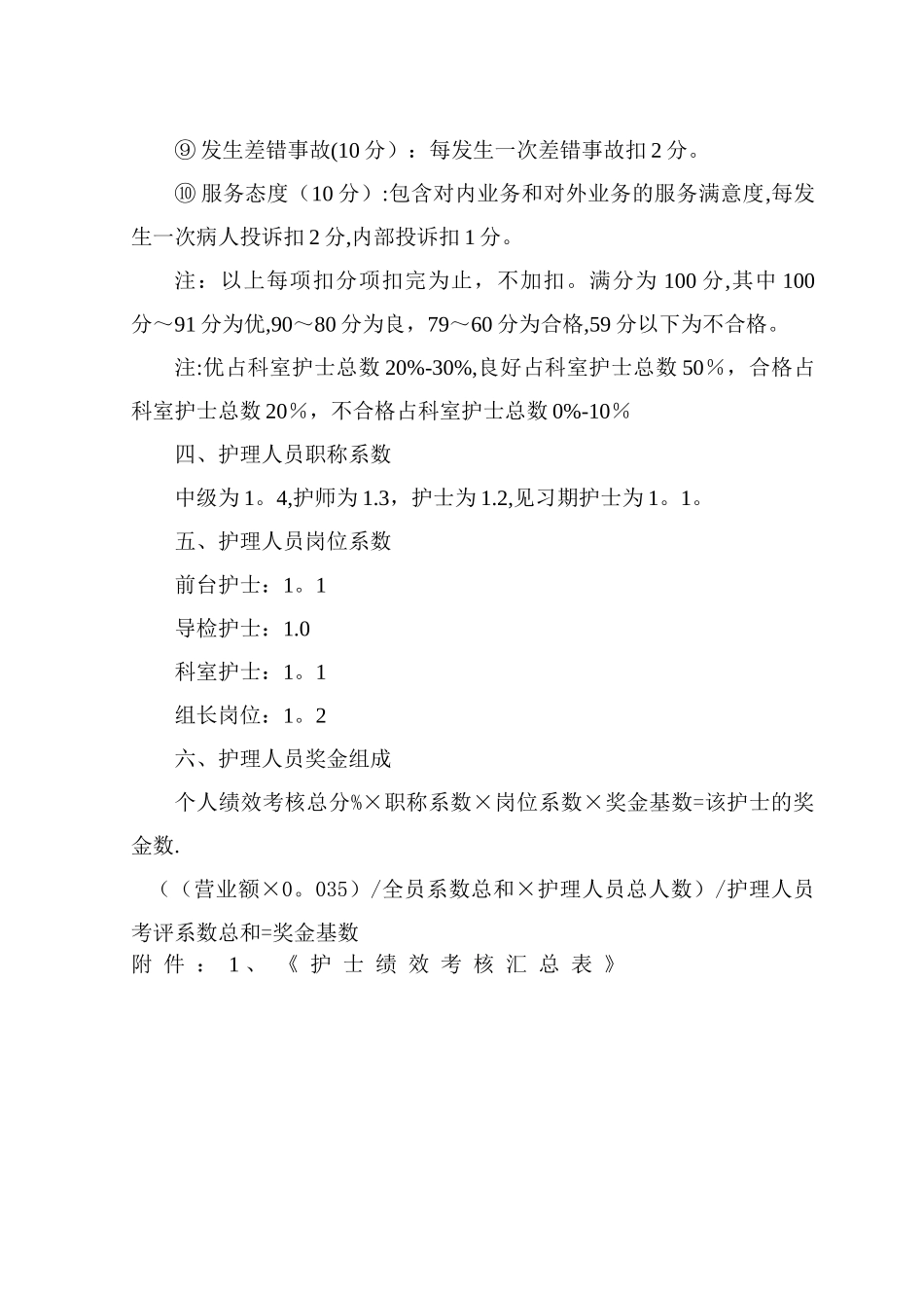 护理人员绩效考核方案_第3页