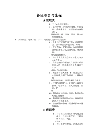 护理各班职责与流程