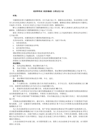 2025年经济师考试分类记忆