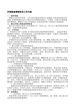 护理垂直管理工作方案