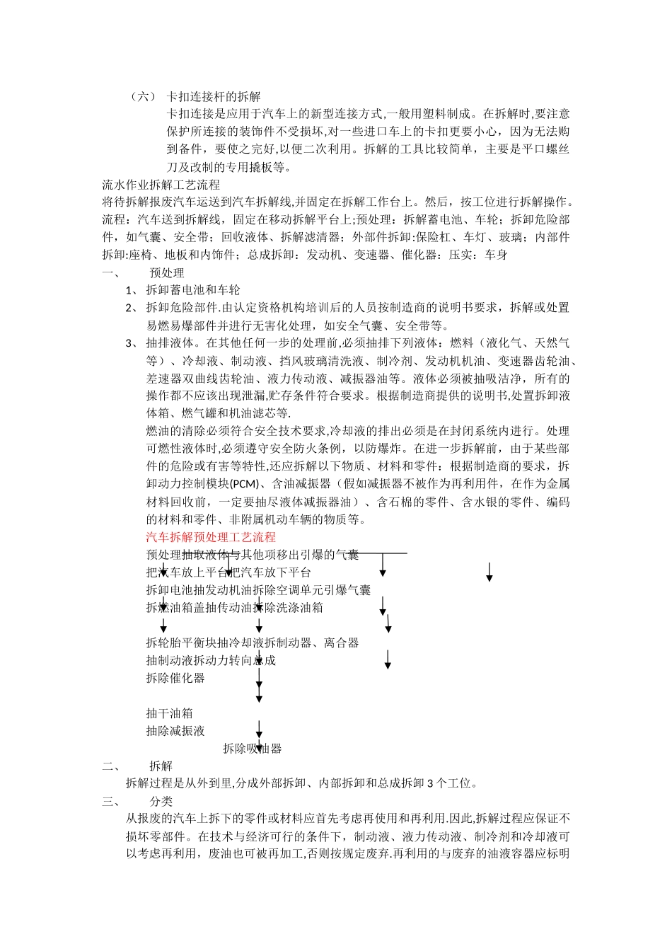 报废汽车整车拆解作业与整车破碎工艺流程_第2页