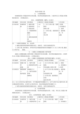 拆除工程工程量计算