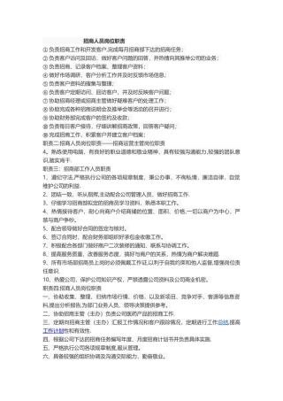 招商人员岗位职责