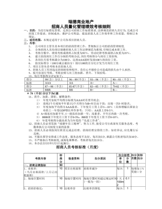 招商人员量化考核标准