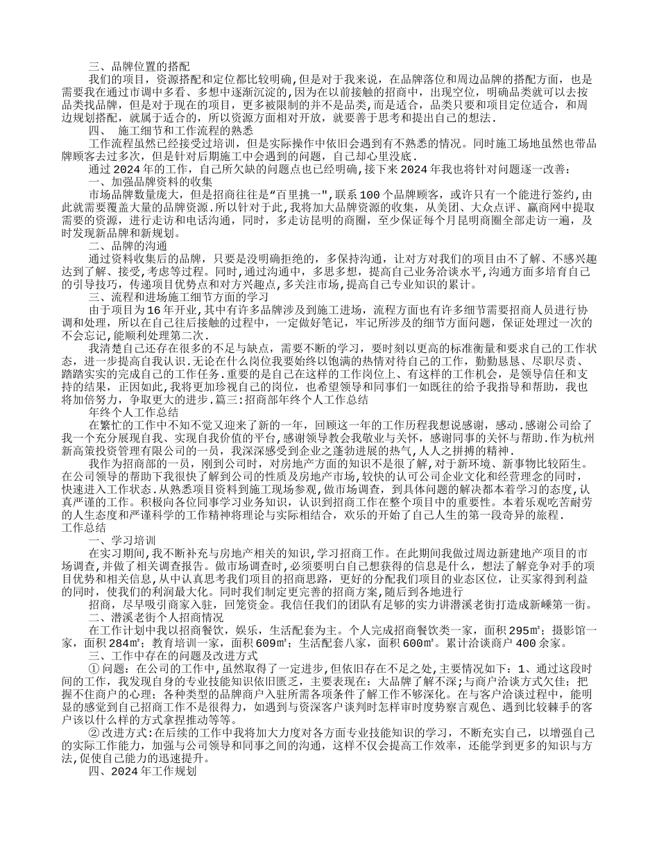 招商专员年度工作总结_第2页