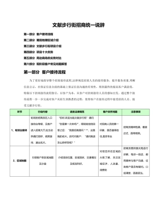 招商接待流程及统一说辞