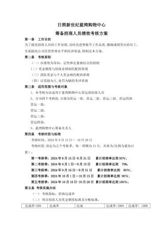 招商部门绩效考核方案