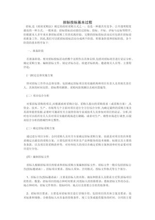 招投标的基本流程