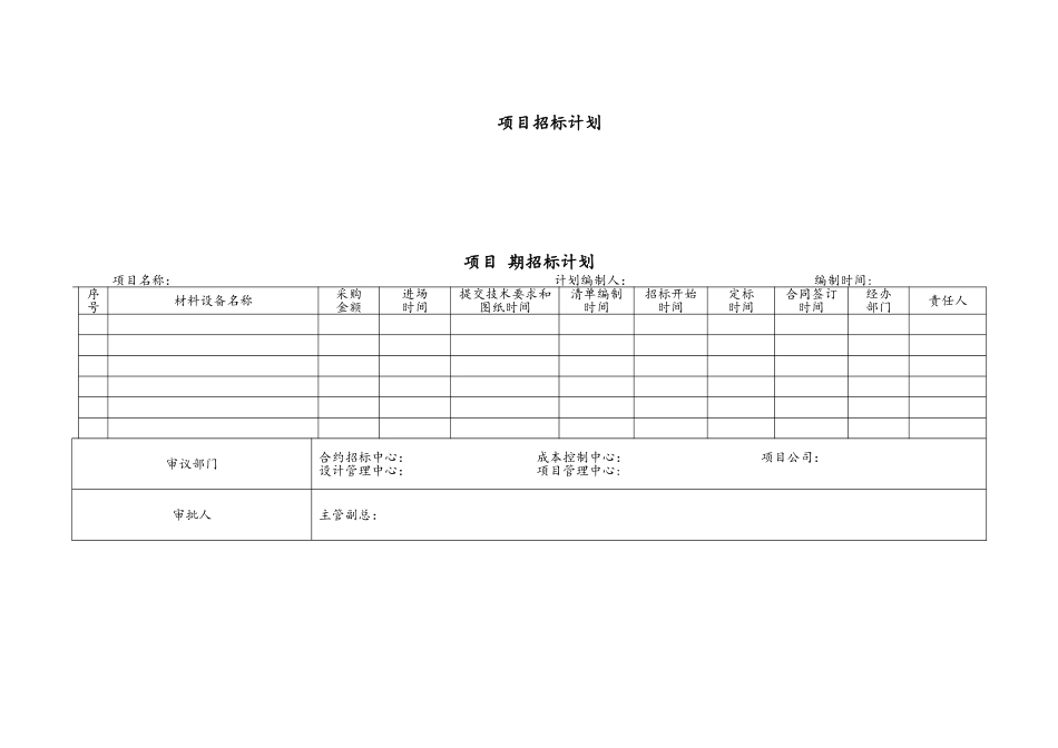 招投标用表格模板_第1页