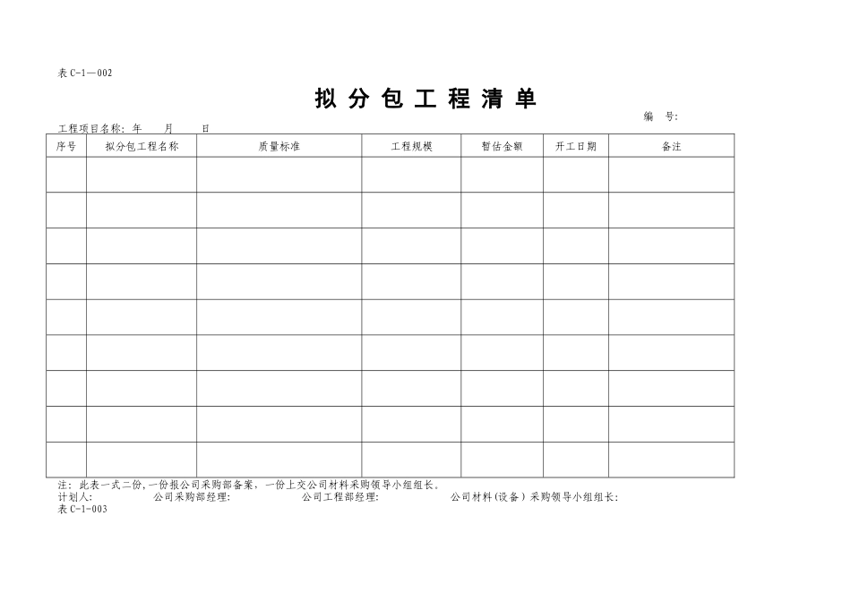 招标、采购管理表格汇编_第2页