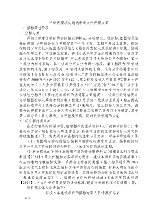 招标代理机构遴选申请文件代理方案