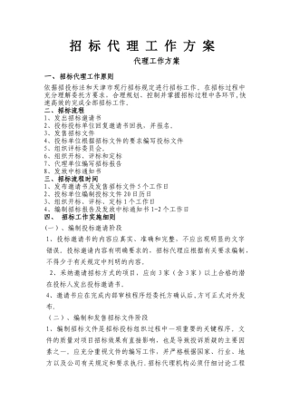 招标工作方案
