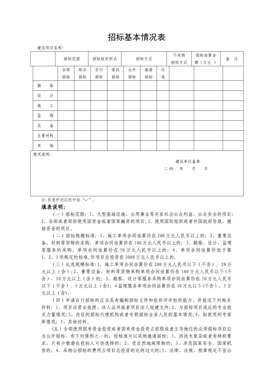 招标基本情况表_第1页
