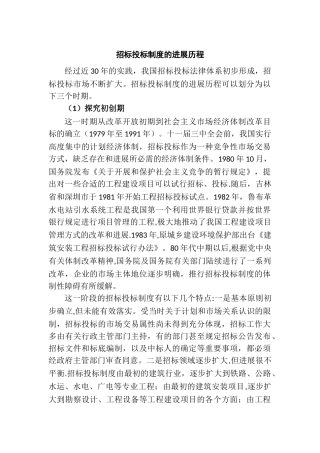 招标投标制度的发展历程