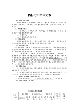 招标方案格式