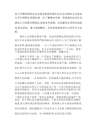 招聘会总结报告