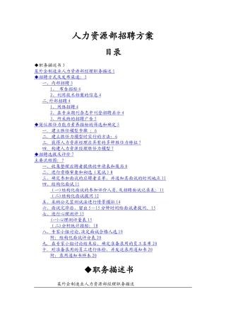 招聘方案设计1