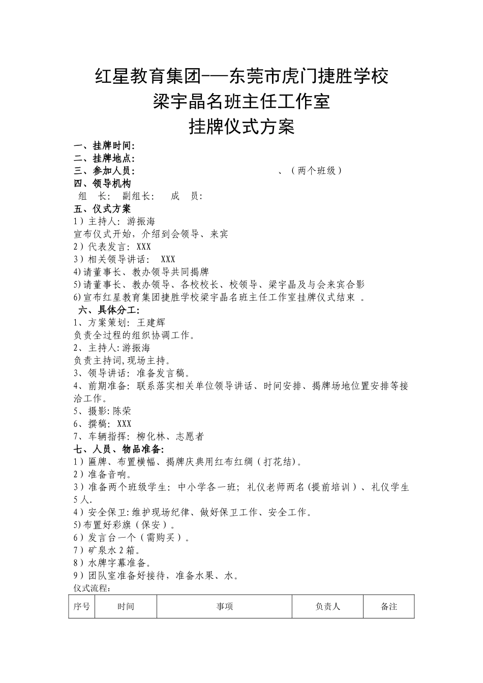 挂牌仪式方案_第1页