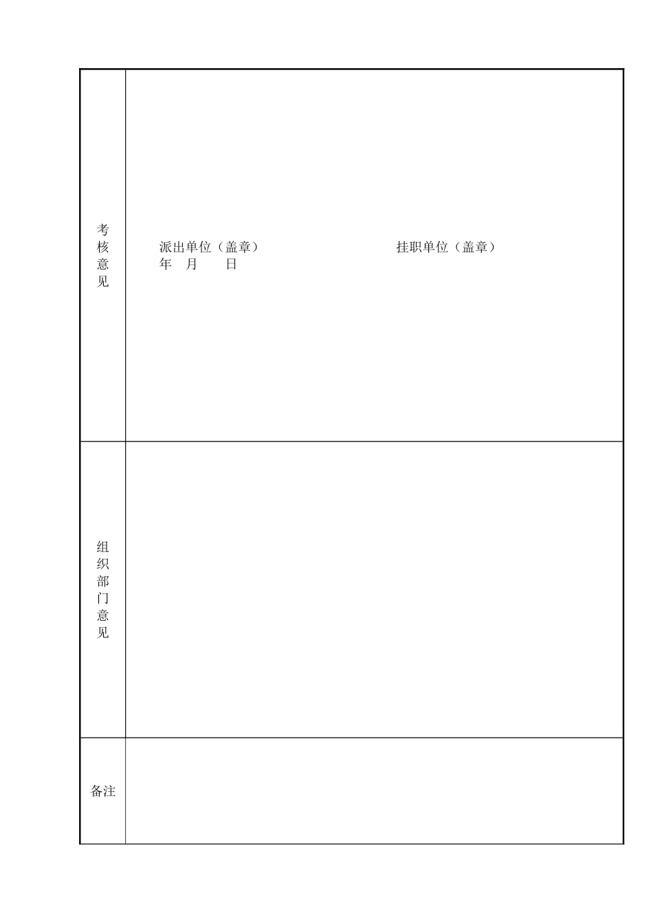 挂职干部年度考核登记表_第2页
