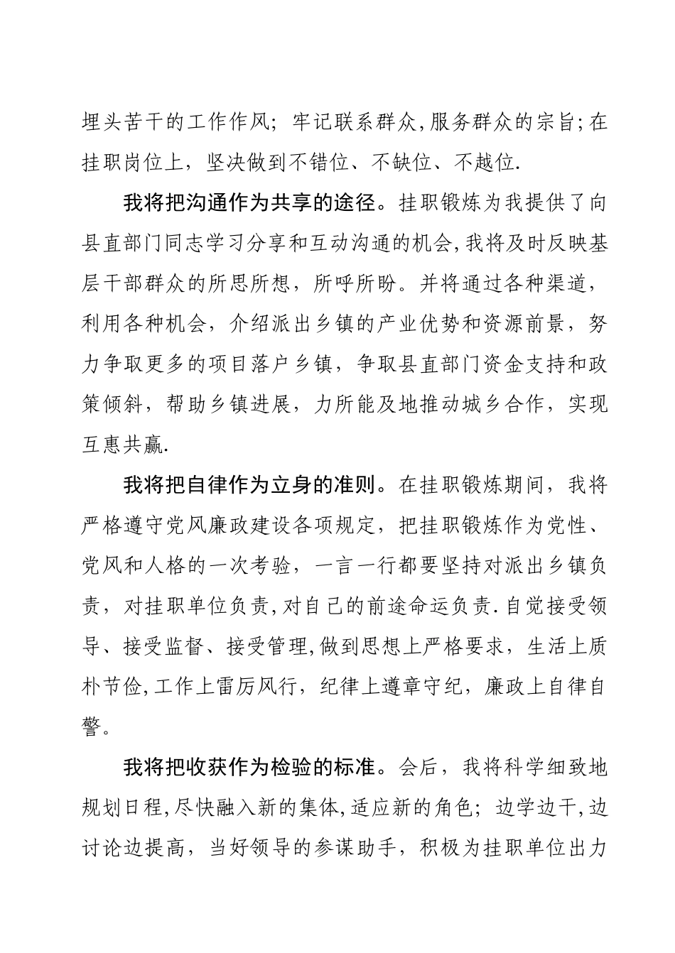 挂职干部表态发言_第2页