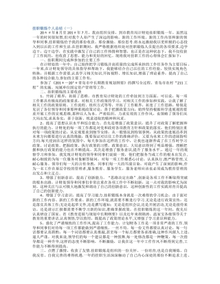 挂职锻炼个人总结