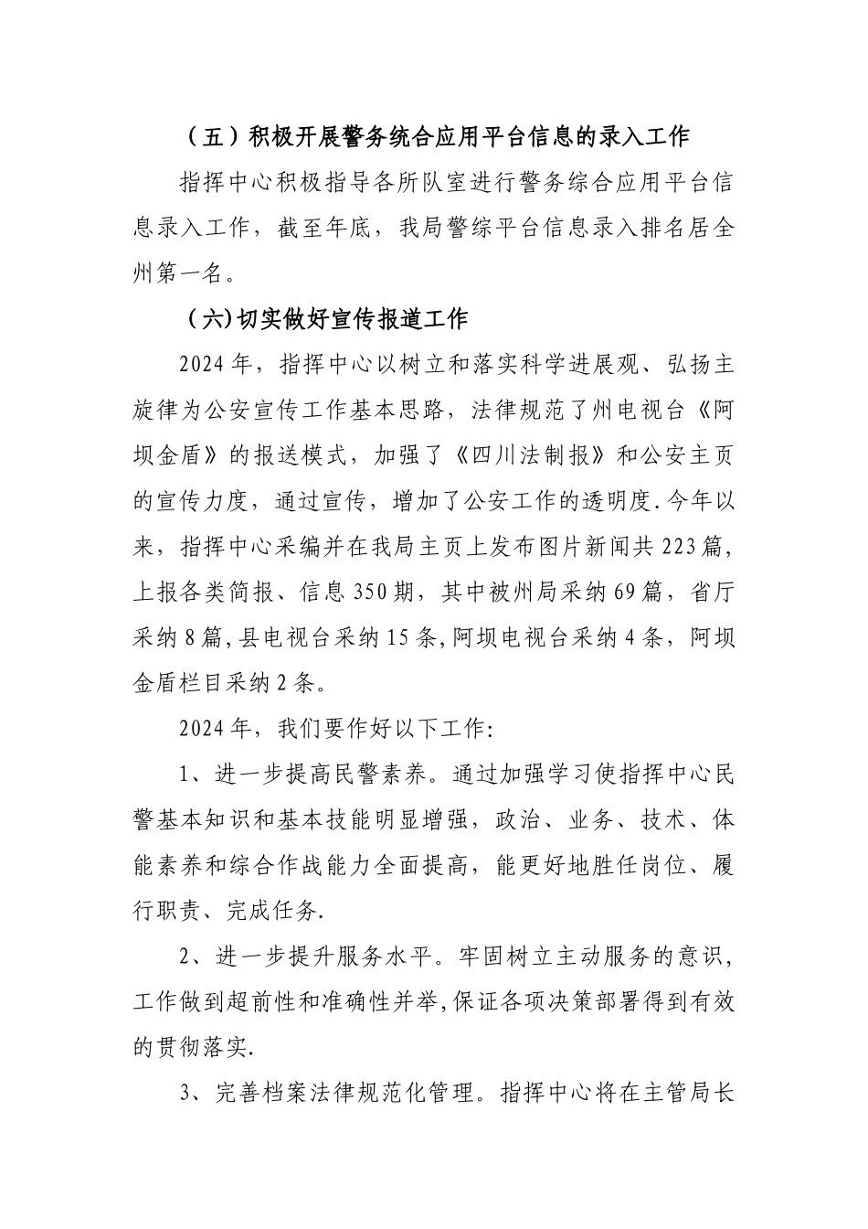 指挥中心年终总结及工作思路_第3页