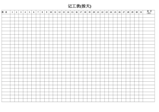 按天记工表格