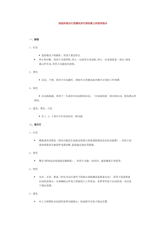按钮和指示灯的颜色所代表的意义和使用场合
