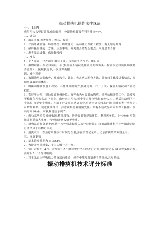 振动排痰机操作规范、评分、流程