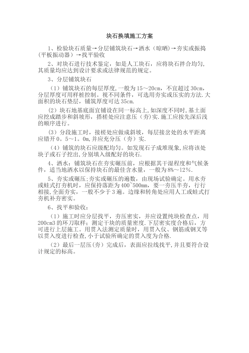 换填块石施工方案_第1页