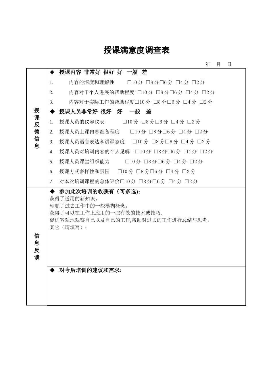 授课满意度调查表_第1页