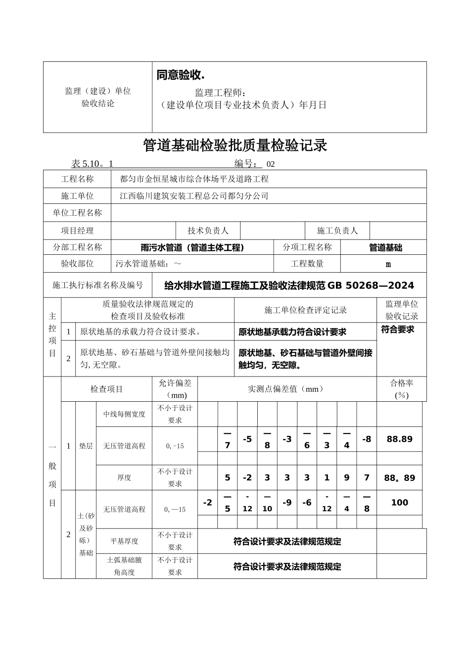 排水工程检验批记录表_第2页