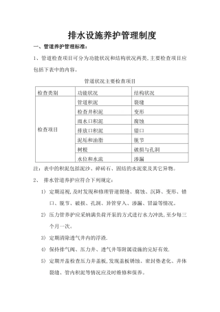 排水设施养护管理制度