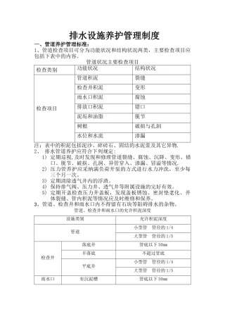 排水设施养护管理制度