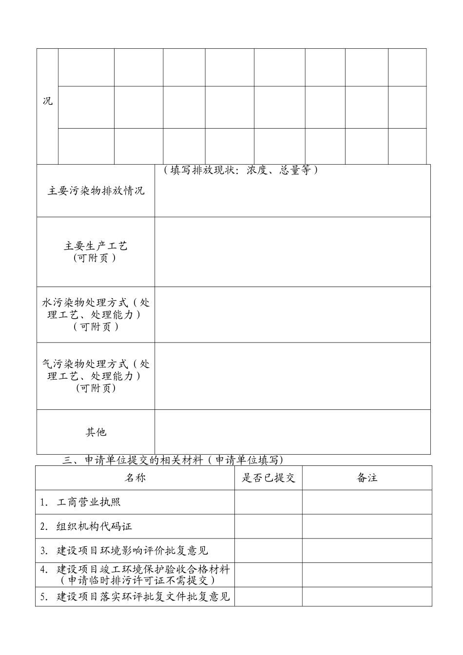 排污许可证申请登记表_第2页