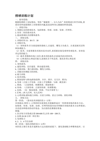 排球训练计划
