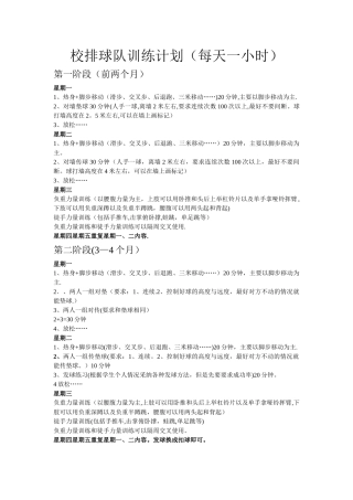 排球队训练计划