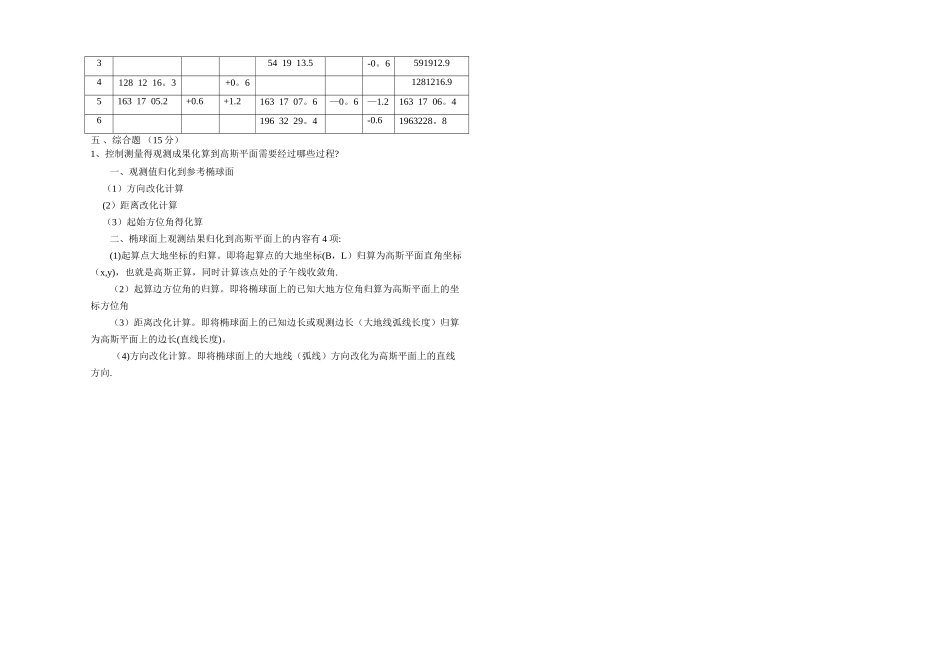 控制测量试卷A_第3页