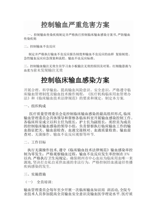 控制输血严重危害方案